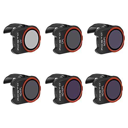 Taumie Filtro de Lente de Cámara para dji Mavic Mini/Mavic Mini 2/Mini SE, 6 Pcs Alta Transmitancia Marco de Modelado Integrado, Filtro para Dron(CPL, UV, ND4/PL, ND8/PL, ND16/PL, ND32/PL)