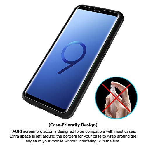 TAURI 3 Pack HD Clear Screen Protector de Pantalla 3D Cobertura Completa Soft TPU Compatible con Samsung Galaxy S9 Cobertura Máxima, Sin Burbujas Sin Aplicación Anti-Oil y Anti-Huellas Fácil Instalar