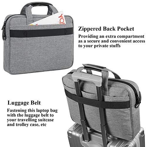 Taygeer Maletín Portátil 15.6 Pulgadas, Bandolera para Portátil Bolsa de Trabajo Comercial Impermeable Bolsa Maletín del Laptop Bolsa de Computadora para Viajes Negocios Escuela Hombres Mujeres, Gris