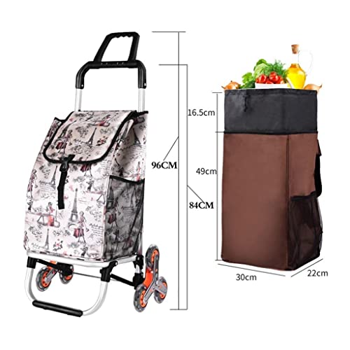 TBNB Carrito, Carrito de la Compra Plegable multifunción Subir el Edificio para Comprar un Carrito de Comida Carrito pequeño portátil de aleación de Aluminio Carrito Viejo para el hogar Remolque