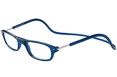 TBOC Gafas de Lectura Presbicia Vista Cansada – Montura Azul Graduadas +1.00 Dioptrías Hombre Mujer Regulables Imantadas Magnéticas Plegables Lentes Aumento Leer Ver Cerca Cuello Cierre Imán