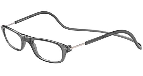 TBOC Gafas de Lectura Presbicia Vista Cansada – Montura Gris Graduadas +3.00 Dioptrías Hombre Mujer Regulables Imantadas Magnéticas Plegables Lentes Aumento Leer Ver Cerca Cuello Cierre Imán