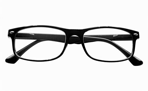 TBOC Gafas de Lectura Presbicia Vista Cansada - (Pack 2 Unidades) Graduadas +2.50 Dioptrías Montura de Pasta Marrón y Negra Diseño Moda Hombre Mujer Unisex Lentes de Aumento para Leer Ver de Cerca