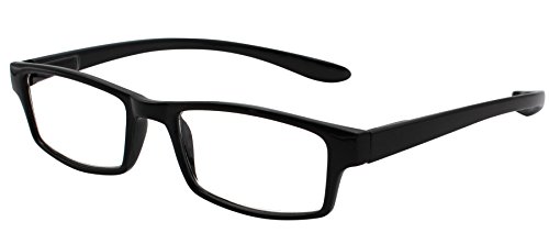 TBOC Gafas de Lectura Presbicia Vista Cansada - [Pack 4 Unidades] Graduadas +3.50 Dioptrías Montura de Pasta Negra Patillas Extra Largas Colgar Cuello Hombre Mujer Unisex Lentes Aumento Leer Ver Cerca