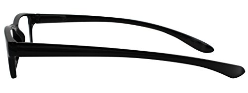 TBOC Gafas de Lectura Presbicia Vista Cansada - [Pack 4 Unidades] Graduadas +3.50 Dioptrías Montura de Pasta Negra Patillas Extra Largas Colgar Cuello Hombre Mujer Unisex Lentes Aumento Leer Ver Cerca