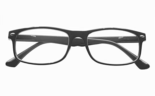 TBOC Gafas de Lectura Presbicia Vista Cansada - (Pack 4 Unidades) Graduadas +4.00 Dioptrías Montura de Pasta Negra Mate Diseño Moda Hombre Mujer Unisex Lentes de Aumento Leer Ver Cerca