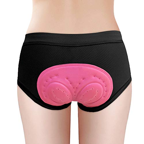 TBoonor Culotte de ciclismo para mujer con acolchado de gel 4D, transpirable, de secado rápido, ropa interior para bicicleta, ciclismo de montaña Negro XXL