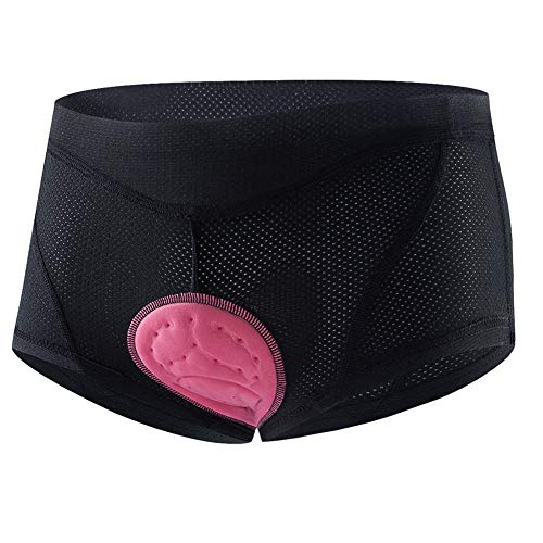 TBoonor Culotte de ciclismo para mujer con acolchado de gel 4D, transpirable, de secado rápido, ropa interior para bicicleta, ciclismo de montaña Negro XXL