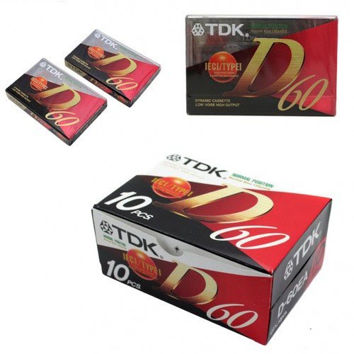 TDK D60 - Cinta virgen, caja de 10 unidades