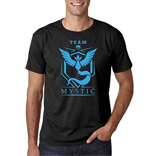 Team Mystic Legendary Poke - Camiseta Manga Corta (Negro, XL)