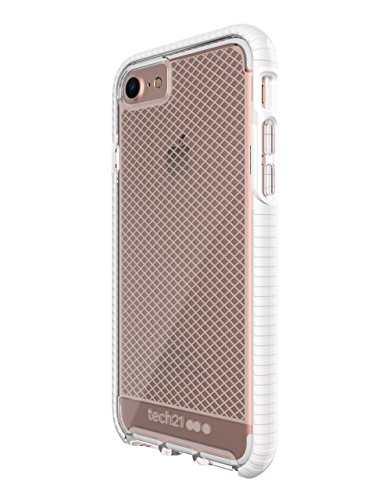 tech21 EVO Check 4.7"" Funda Transparente, Color Blanco - Fundas para teléfonos móviles (Funda, Apple, iPhone 7, 11,9 cm (4.7""), Transparente, Blanco)