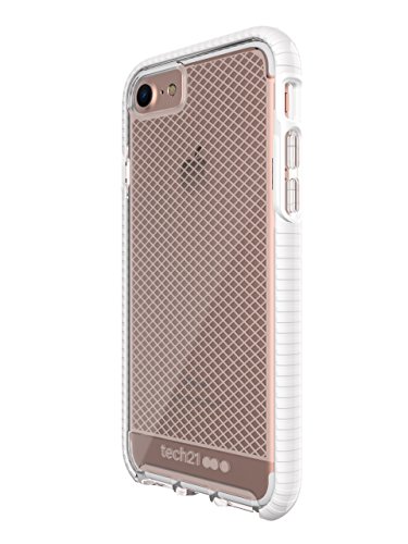 tech21 EVO Check 4.7"" Funda Transparente, Color Blanco - Fundas para teléfonos móviles (Funda, Apple, iPhone 7, 11,9 cm (4.7""), Transparente, Blanco)
