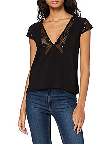 Teddy Smith T-Taya Top de Manga Larga, Negro Negro 171, L para Mujer