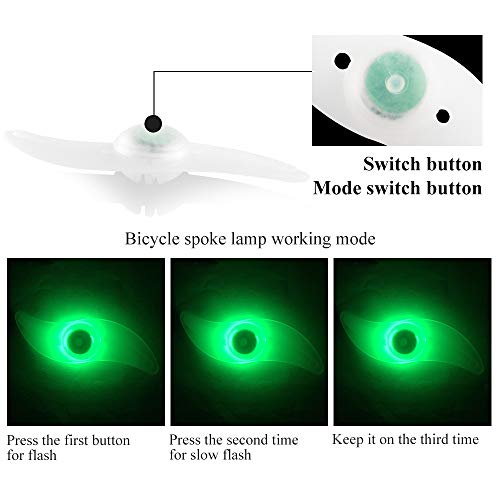 Teguangmei 6pcs LED Luz de Radios de Bicicleta,Luces de Neón a Prueba de Agua con 3 Modos de Parpadeo,Luces de Irradiación de Ruedas de Bicicleta Fáciles de Instalar Para Adultos y Niños,Verde