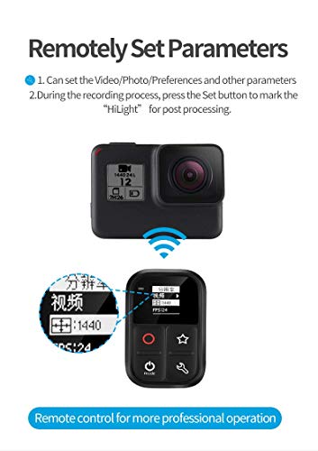 TELEISN Inteligente Mando a Distancia inalámbrico Impermeable para GoPro Hero 8 Black Hero 7/6 Black Hero 5 Hero 5session Hero 4 Hero4 Session Hero 3+ Hero 3,Action Camera WiFi Remote(Último Modelo)