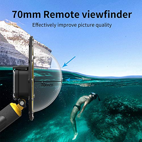 TELESIN GoPro Hero 10/9 Dome Port, Funda Impermeable de 6 Pulgadas con Flotador Empuñadura Compatible con Hero 10/9, con Pistola de gatillo y Toma subacuática para fotografía subacuática(Hero10/9)