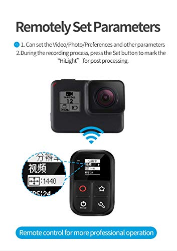 Telesin - Mando a distancia inalámbrico inteligente para cámara de acción GoPro Hero 8 negro, Hero 7/6/5/4, wifi con correa de muñeca