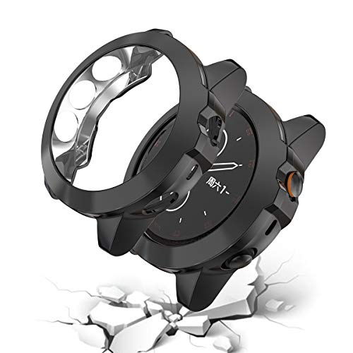 Tencloud Fundas protectoras compatibles con Garmin Fenix 5X Plus funda protectora suave cubierta de TPU cubierta de parachoques todo alrededor, accesorios para Fenix 5X/Fenix 5X Plus (negro)