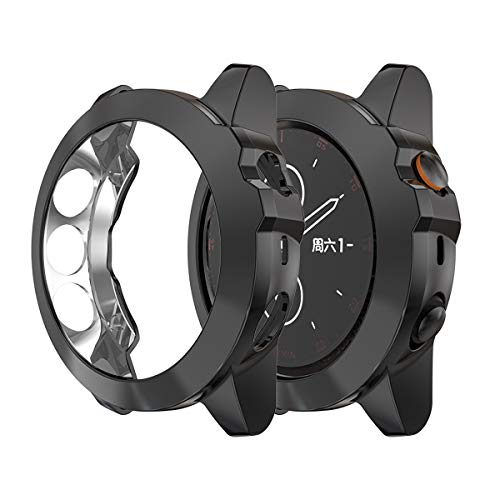 Tencloud Fundas protectoras compatibles con Garmin Fenix 5X Plus funda protectora suave cubierta de TPU cubierta de parachoques todo alrededor, accesorios para Fenix 5X/Fenix 5X Plus (negro)