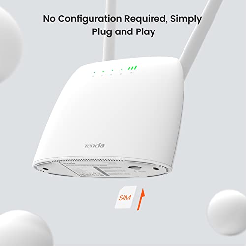 Tenda 4G07 AC1200 Dual Band 4G Mobile Wi-Fi Router, Ranura SIM desbloqueada, no Requiere configuración, 2 Puertos Gigabit, Antenas Wi-Fi extraíbles