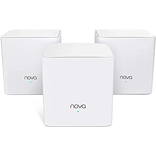 Tenda MW5 Nova - Sistema Mesh WiFi para todo el hogar (paquete de 3, cobertura de doble banda de hasta 300 m², MU-MIMO, control parental, funciona con Alexa)
