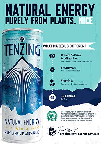 Tenzing Bebida Energética e Isotónica 100% Natural con Vitamina C para reforzar el sistema inmune - Paquete de 24 x 250 ml