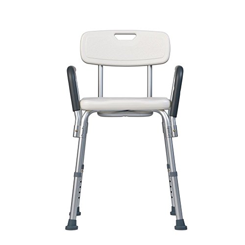 Teqler ® T-135303 - Silla de Ducha (Altura Ajustable, 38-45 cm)