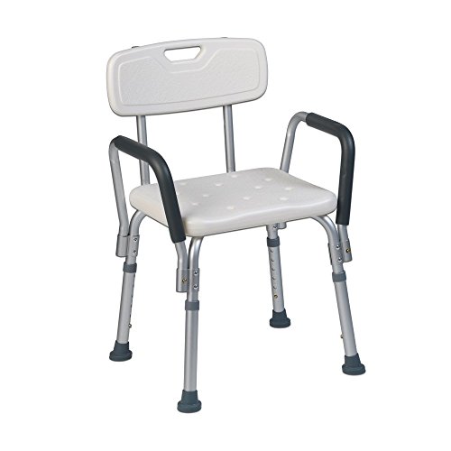 Teqler ® T-135303 - Silla de Ducha (Altura Ajustable, 38-45 cm)