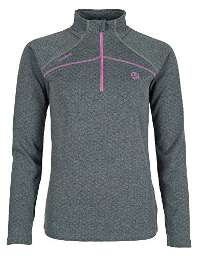 Ternua Lucilla 1/2 Zip W Camiseta de Manga Larga, Mujer, Gris (Mousse Grey), S