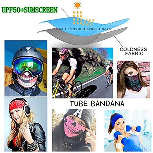 TERSE 4 Pack Polaina de Cuello Pañuelos Cabeza Multifunción Máscara Pasamontañas Bandana Transpirable de Protector Solar para Hombre o Mujer