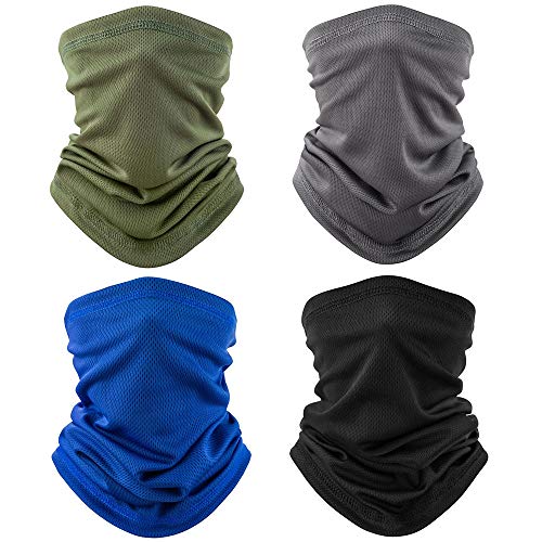 TERSE 4 Pack Polaina de Cuello Pañuelos Cabeza Multifunción Máscara Pasamontañas Bandana Transpirable de Protector Solar para Hombre o Mujer