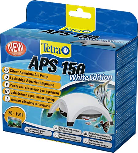 Tetra APS 150 Bomba de acuario 80 - 150 L, silenciosa y con aireadores potentes, blanca