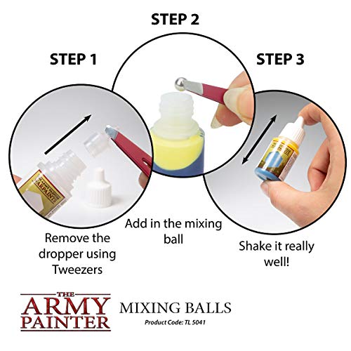 The Army Painter Paint Mixing Balls, 100 Bolas De Acero Inoxidable A Prueba De Herrumbre Para Mezclar Pinturas Modelo, Bolas De Mezcla De Mezcla De Acero Inoxidable, 5,5 mm, 100 Piezas