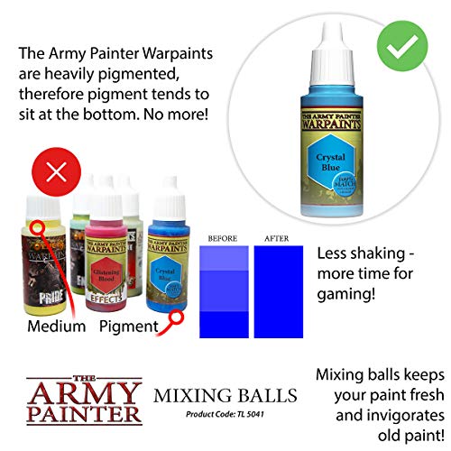 The Army Painter Paint Mixing Balls, 100 Bolas De Acero Inoxidable A Prueba De Herrumbre Para Mezclar Pinturas Modelo, Bolas De Mezcla De Mezcla De Acero Inoxidable, 5,5 mm, 100 Piezas