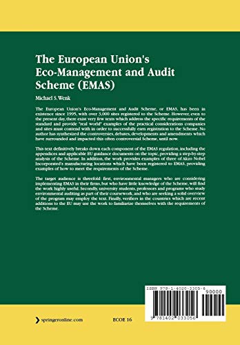 The European Union's Eco-Management and Audit Scheme (EMAS): 16 (Eco-Efficiency in Industry and Science)