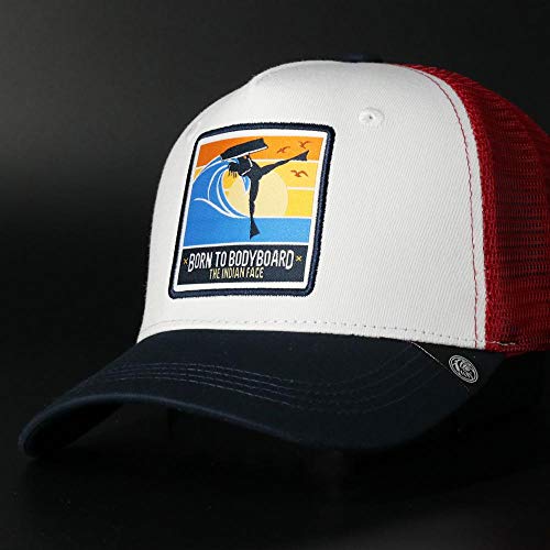 The Indian Face Gorra - Born to Bodyboard White/Blue/Red