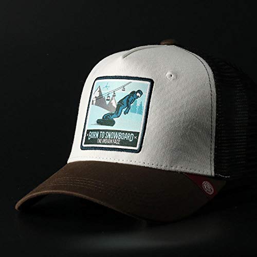 The Indian Face Gorra - Born to Snowboard White/Black/Brown