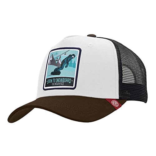 The Indian Face Gorra - Born to Snowboard White/Black/Brown