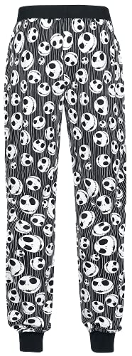 The Nightmare Before Christmas Pesadilla Antes De Navidad Jack Skellington - Skulls Mujer Pantalón de Pijama Negro S, 100% algodón,