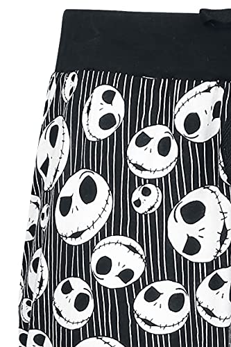 The Nightmare Before Christmas Pesadilla Antes De Navidad Jack Skellington - Skulls Mujer Pantalón de Pijama Negro S, 100% algodón,
