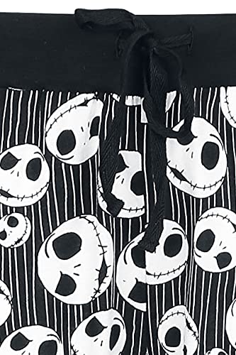 The Nightmare Before Christmas Pesadilla Antes De Navidad Jack Skellington - Skulls Mujer Pantalón de Pijama Negro S, 100% algodón,