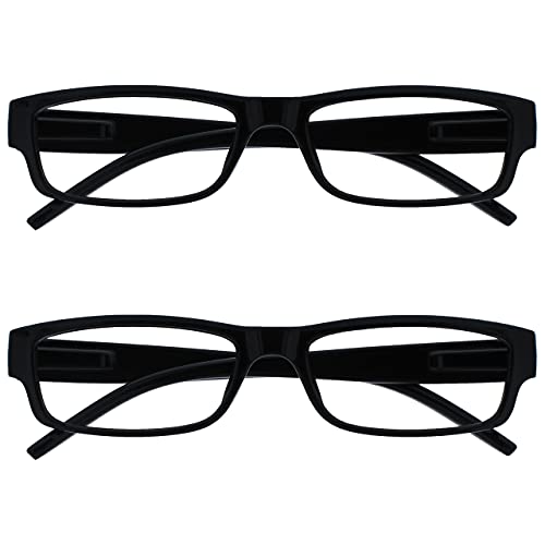 The Reading Glasses Company Gafas De Lectura Negro Ligero Cómodo Lectores Valor Pack 2 Estilo Diseñador Hombres Mujeres Uvr2Pk032 +2,00 2 Unidades 70 g