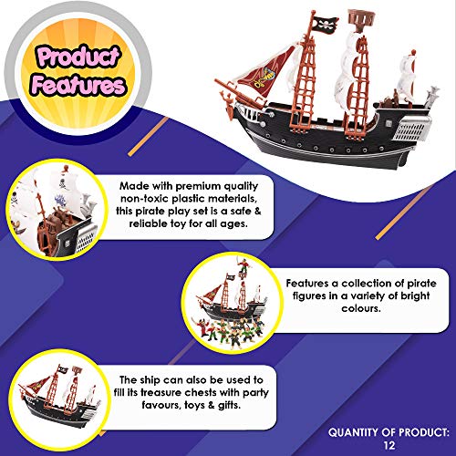 THE TWIDDLERS Barco Pirata con Figuras - Regalo para Amantes de los Piratas
