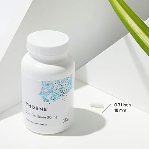 Thorne Research - Zinc Picolinate 30 mg - Suplemento de Zinc de Alta Absorción para el Crecimiento - 180 Cápsulas