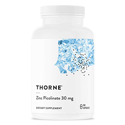 Thorne Research - Zinc Picolinate 30 mg - Suplemento de Zinc de Alta Absorción para el Crecimiento - 180 Cápsulas