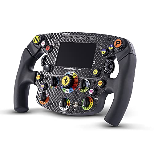 Thrustmaster - Formula Wheel Add On Ferrari SF 1000 Edition Volante Réplica, PC, PS 4 PS 5 Xbox One y Series X|S Pantalla y Panel LED, Placa Frontal 100 Fibra de Carbono (PlayStation 5)