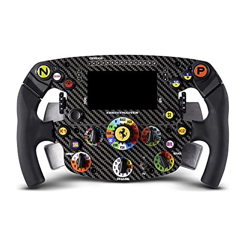 Thrustmaster - Formula Wheel Add On Ferrari SF 1000 Edition Volante Réplica, PC, PS 4 PS 5 Xbox One y Series X|S Pantalla y Panel LED, Placa Frontal 100 Fibra de Carbono (PlayStation 5)