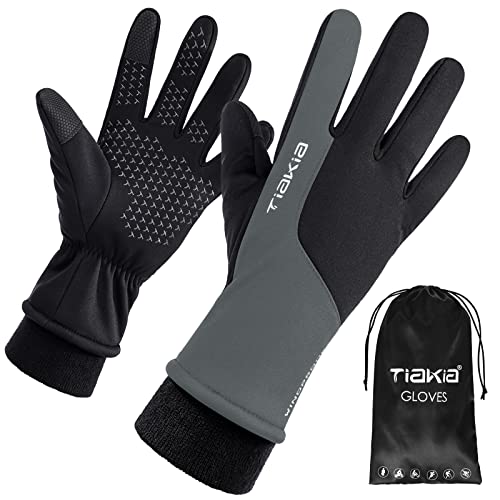 Tiakia Guantes de Invierno Guantes Transpirables Resistentes al Desgaste Guantes Unisex a Prueba de Viento Pantalla Táctil Diseño Antideslizante Guantes de Ciclismo / Esquí