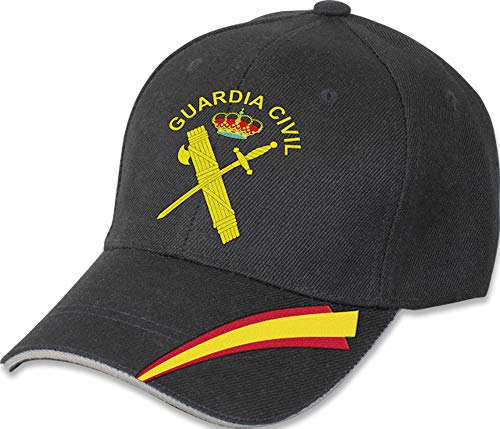 Tiendas LGP- Barbaric- Gorra Bordada Guardia Civil, Talla única. con Presilla de adaptación, Color Negro