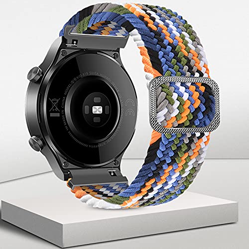 Tiggo 22mm Correa para Xiaomi Haylou RT LS05S/OnePlus Watch Bandas Correa,Nylon Reloj Recambio Brazalete Correa para Yamay Sw022/Imilab Kw66/Ticwatch GTX/CXB01/Polar Grit X/Vantage M/M2 (arcoiris1)